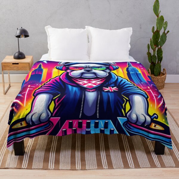 Item preview, "Neon Bulldog DJ in the Big Apple" designed and sold by Wiredart.