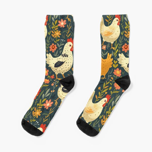 Vista previa del artículo con la obra «Pollos y flores», diseñado y vendido por LittleShopOrion.