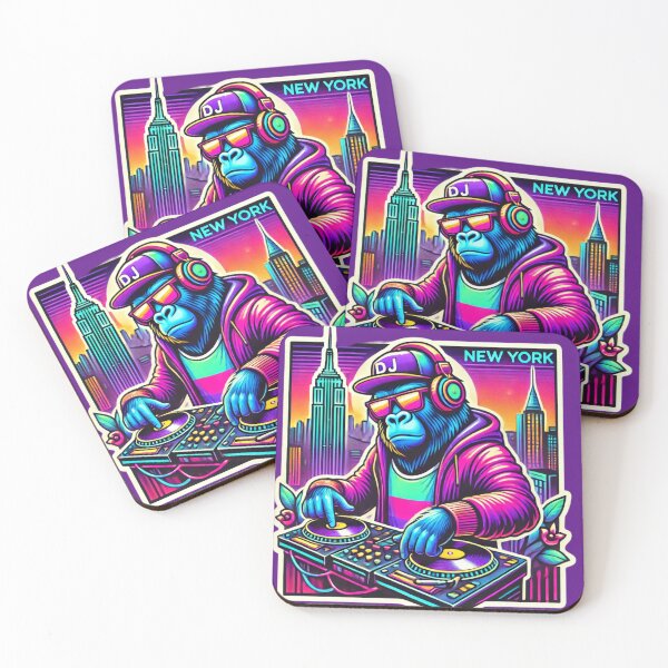 Item preview, "Neon Gorilla DJ in New York Groove" designed and sold by Wiredart.
