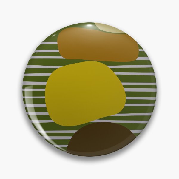 Item preview, Midcentury Modern Bauhaus Abstract Stones No.4 Gold Olive Graphic Style designed and sold by MirabiliaMagpie.