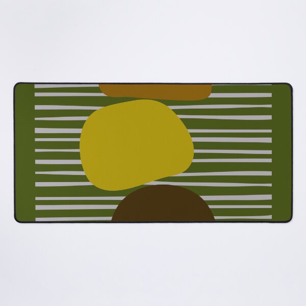 Item preview, Midcentury Modern Bauhaus Abstract Stones No.4 Gold Olive Graphic Style designed and sold by MirabiliaMagpie.