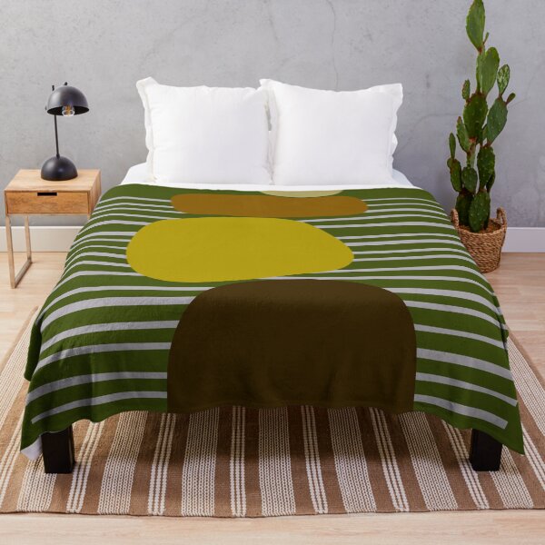 Item preview, Midcentury Modern Bauhaus Abstract Stones No.4 Gold Olive Graphic Style designed and sold by MirabiliaMagpie.