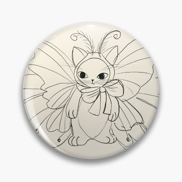 Item preview, Fancy Butterfly Cat – Whimsical Line Art Illustration Illustrator Jemma Jamie SKidmore  designed and sold by Jemma Jamie Skidmore.