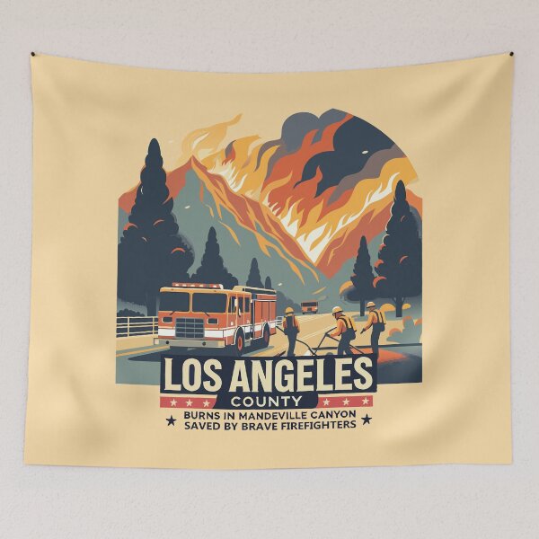 Item preview, Crews battle successfully Palisades Fire flare-up in Mandeville Canyon designed and sold by MAGICKEY2024.