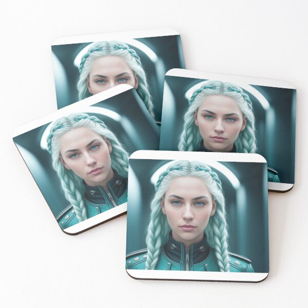 Item preview, Pretty Girl With Blue Hair Braids designed and sold by highplacidity.