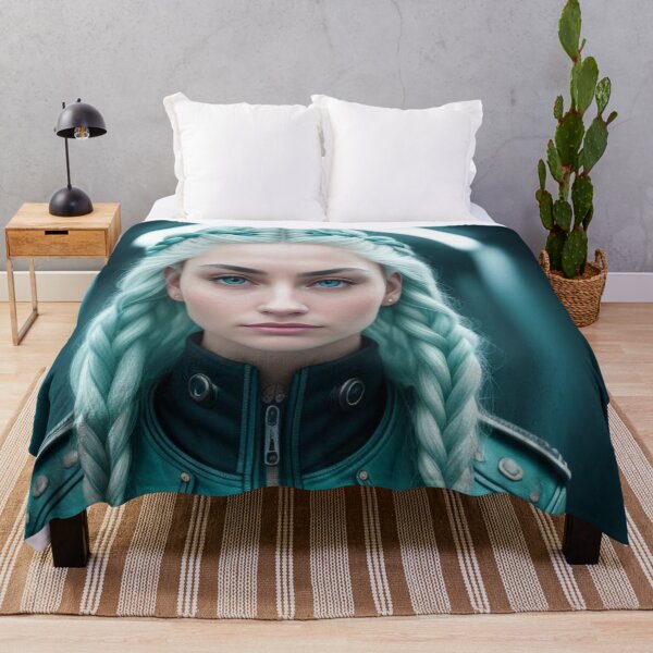 Item preview, Pretty Girl With Blue Hair Braids designed and sold by highplacidity.