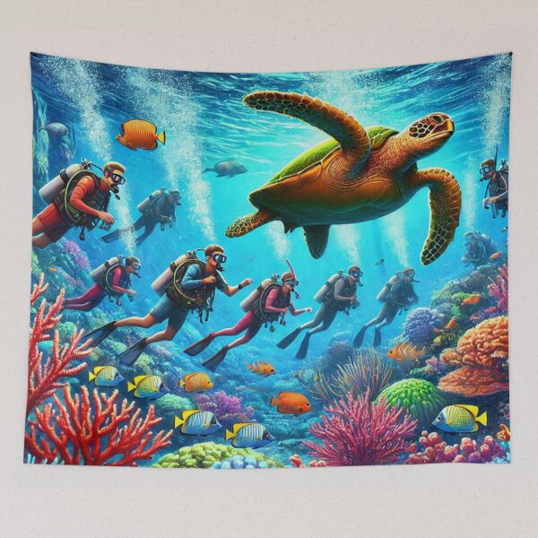 Item preview, Giant Sea Turtle Ocean Dive designed and sold by WyckedLynn.