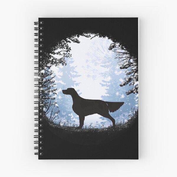 Item preview, “First Snow” Irish Red and White Setter designed and sold by Spinyflowerart.