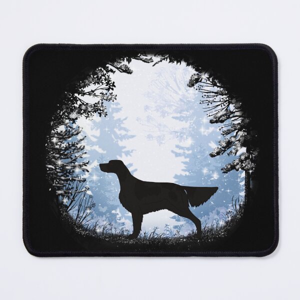 Item preview, “First Snow” Irish Red and White Setter designed and sold by Spinyflowerart.