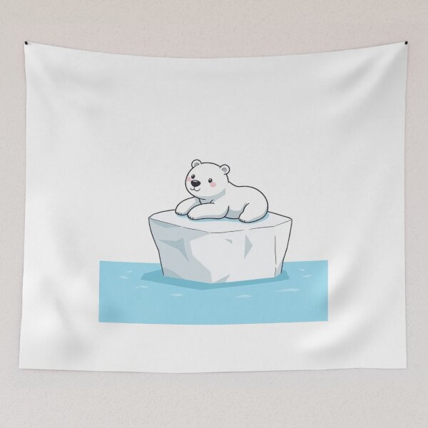 Item preview, Cute Polar Bear Laying on Iceberg Vector Illustration designed and sold by hjian8219.