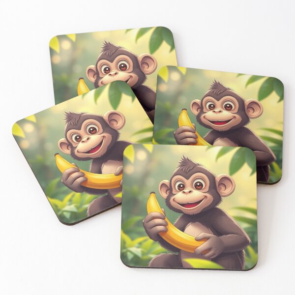 Item preview, Cute Monkey Holding Banana with Thumbs Up Vector Illustration designed and sold by hjian8219.