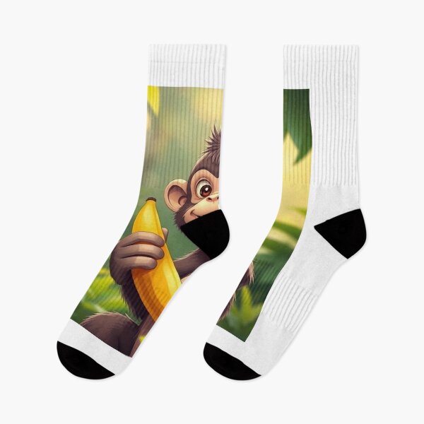 Item preview, Cute Monkey Holding Banana with Thumbs Up Vector Illustration designed and sold by hjian8219.