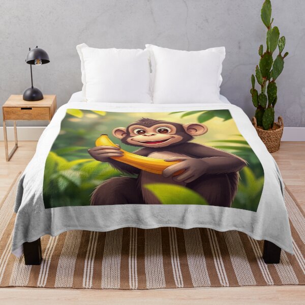 Item preview, Cute Monkey Holding Banana with Thumbs Up Vector Illustration designed and sold by hjian8219.