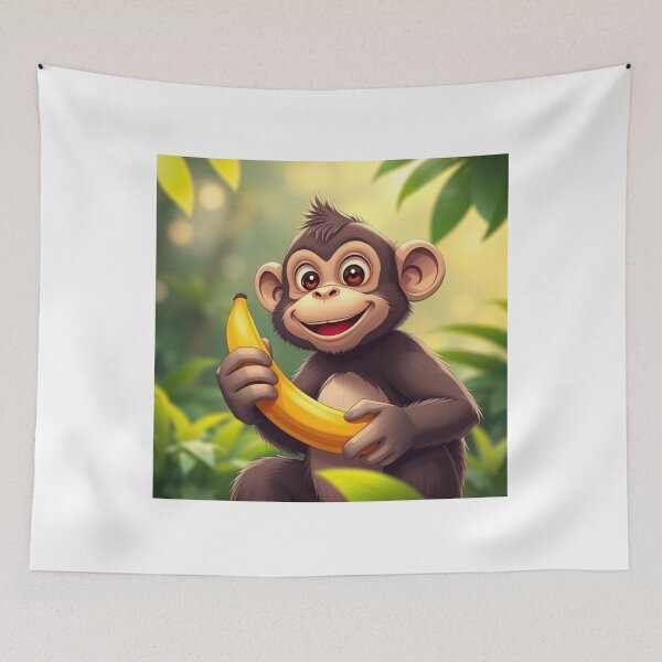 Item preview, Cute Monkey Holding Banana with Thumbs Up Vector Illustration designed and sold by hjian8219.