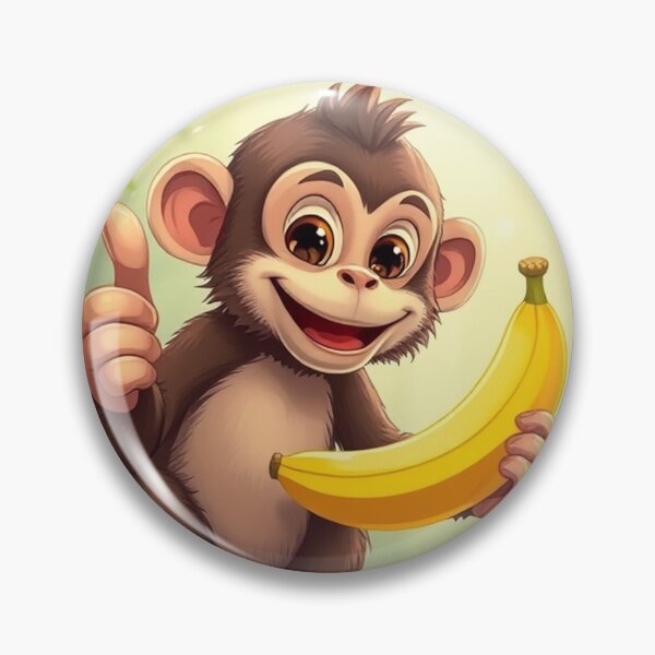 Item preview, Cute Monkey Holding Banana with Thumbs Up Vector Illustration designed and sold by hjian8219.