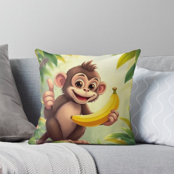 Item preview, Cute Monkey Holding Banana with Thumbs Up Vector Illustration designed and sold by hjian8219.