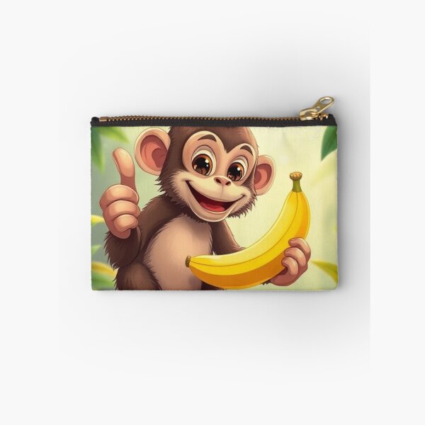 Item preview, Cute Monkey Holding Banana with Thumbs Up Vector Illustration designed and sold by hjian8219.