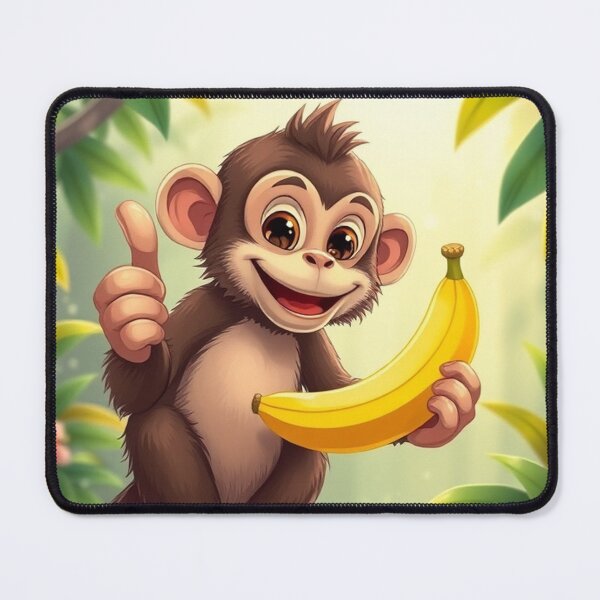 Item preview, Cute Monkey Holding Banana with Thumbs Up Vector Illustration designed and sold by hjian8219.