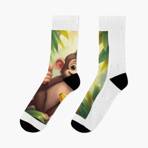 Item preview, Cute Monkey Holding Banana with Thumbs Up Vector Illustration designed and sold by hjian8219.
