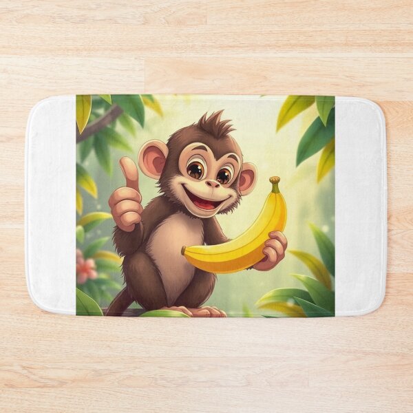 Item preview, Cute Monkey Holding Banana with Thumbs Up Vector Illustration designed and sold by hjian8219.