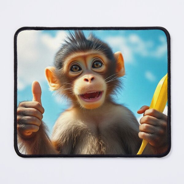 Item preview, Cute Monkey Holding Banana with Thumbs Up Vector Illustration designed and sold by hjian8219.