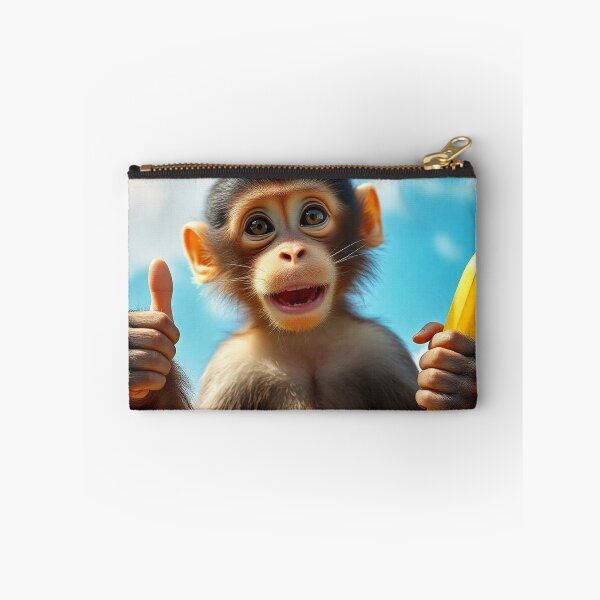 Item preview, Cute Monkey Holding Banana with Thumbs Up Vector Illustration designed and sold by hjian8219.