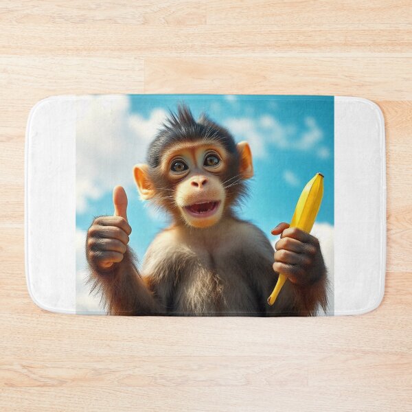 Item preview, Cute Monkey Holding Banana with Thumbs Up Vector Illustration designed and sold by hjian8219.