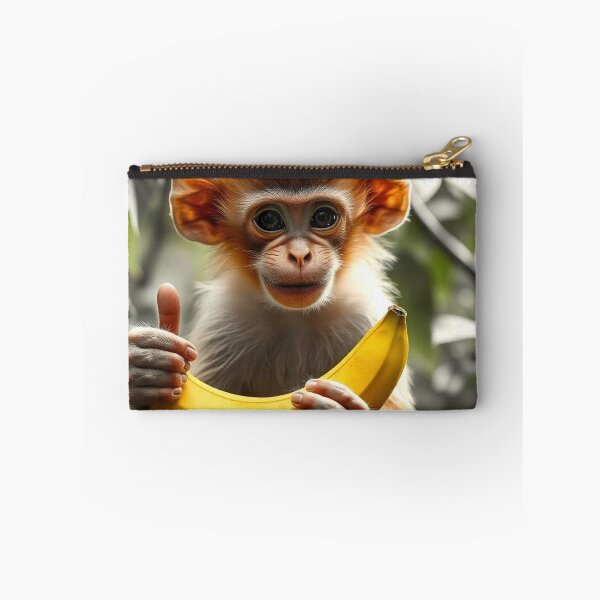 Item preview, Cute Monkey Holding Banana with Thumbs Up Vector Illustration designed and sold by hjian8219.