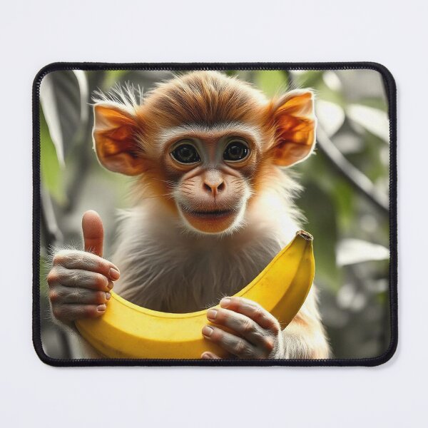 Item preview, Cute Monkey Holding Banana with Thumbs Up Vector Illustration designed and sold by hjian8219.