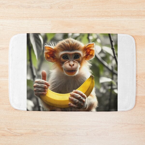 Item preview, Cute Monkey Holding Banana with Thumbs Up Vector Illustration designed and sold by hjian8219.
