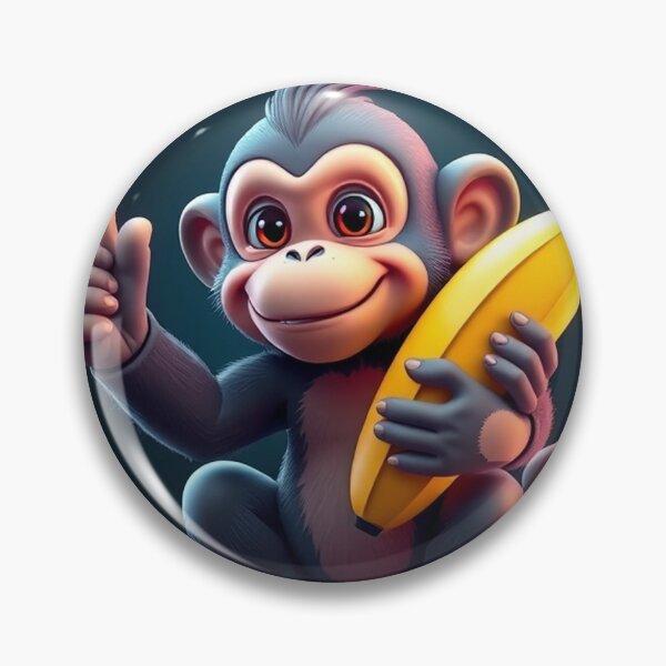 Item preview, Cute Monkey Holding Banana with Thumbs Up Vector Illustration designed and sold by hjian8219.