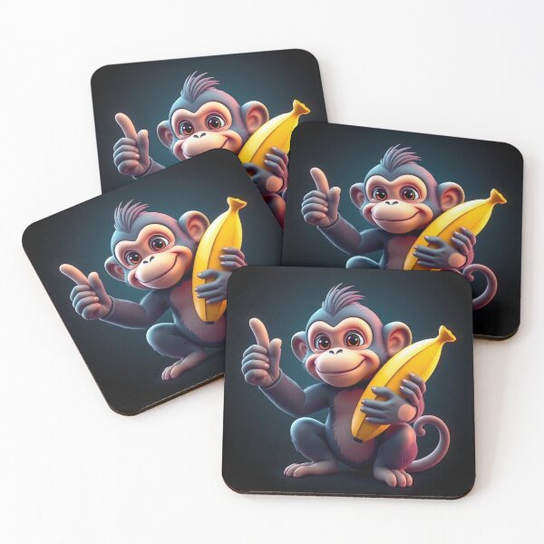 Item preview, Cute Monkey Holding Banana with Thumbs Up Vector Illustration designed and sold by hjian8219.