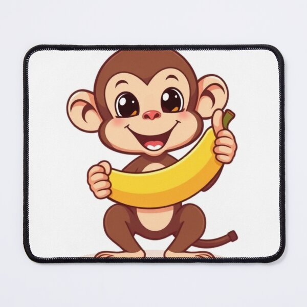 Item preview, Cute Monkey Holding Banana with Thumbs Up Vector Illustration designed and sold by hjian8219.