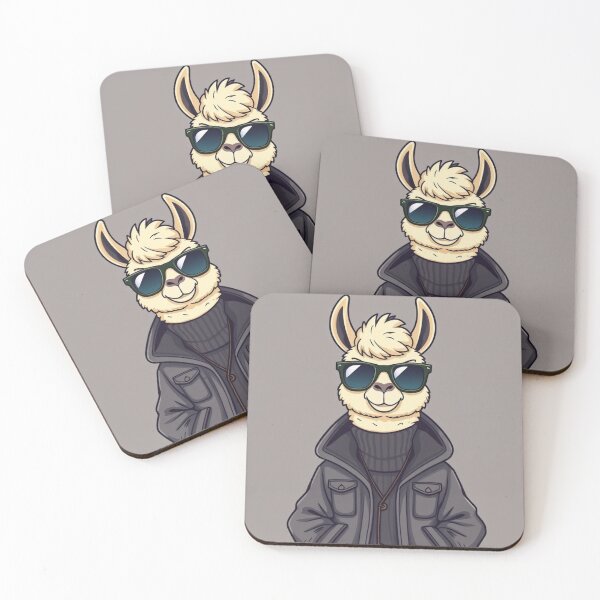 Item preview, Cute Llama Wearing Jacket and Glasses Vector Illustration designed and sold by hjian8219.