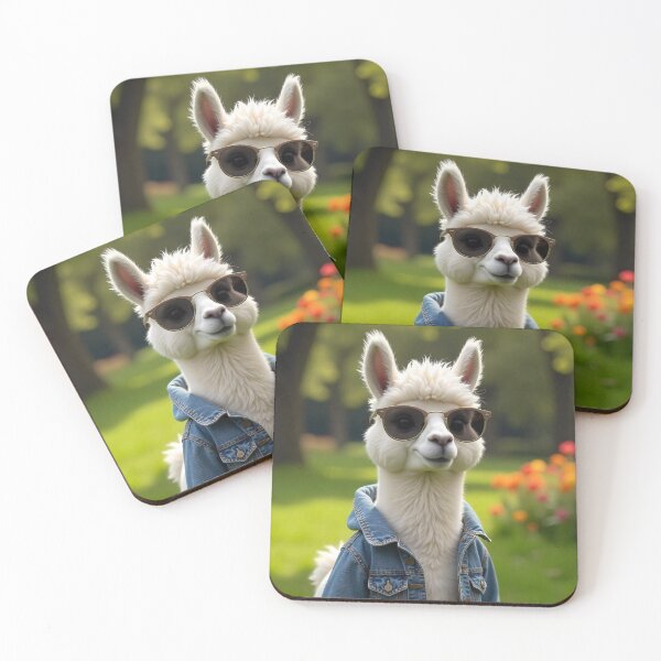 Item preview, Cute Llama Wearing Jacket and Glasses Vector Illustration designed and sold by hjian8219.