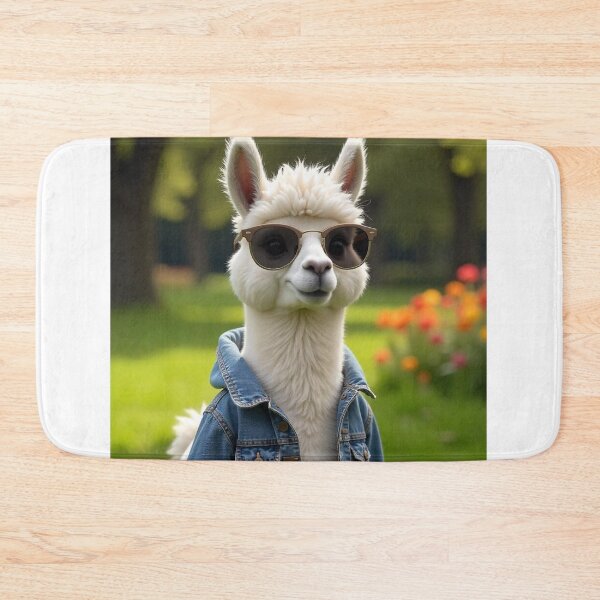 Item preview, Cute Llama Wearing Jacket and Glasses Vector Illustration designed and sold by hjian8219.