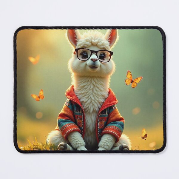 Item preview, Cute Llama Wearing Jacket and Glasses Vector Illustration designed and sold by hjian8219.