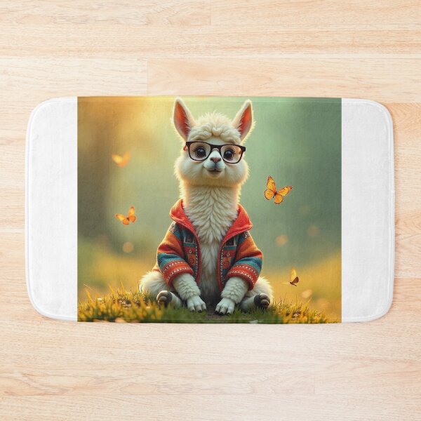Item preview, Cute Llama Wearing Jacket and Glasses Vector Illustration designed and sold by hjian8219.