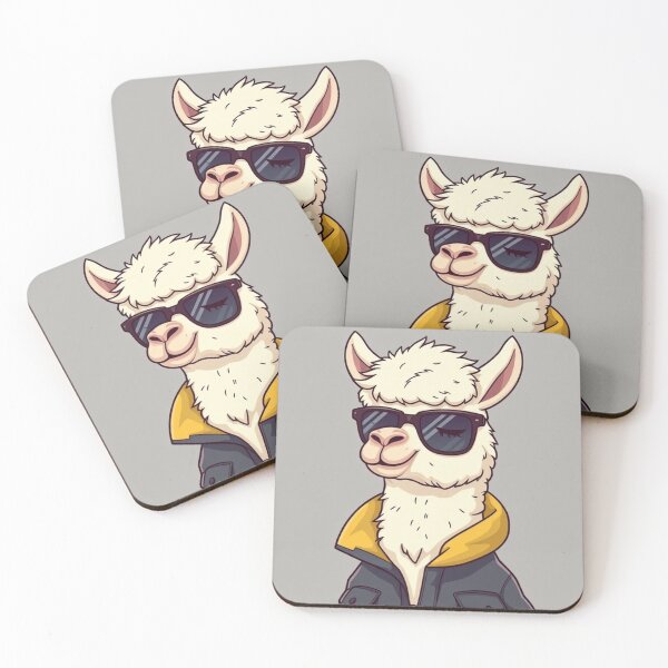 Item preview, Cute Llama Wearing Jacket and Glasses Vector Illustration designed and sold by hjian8219.