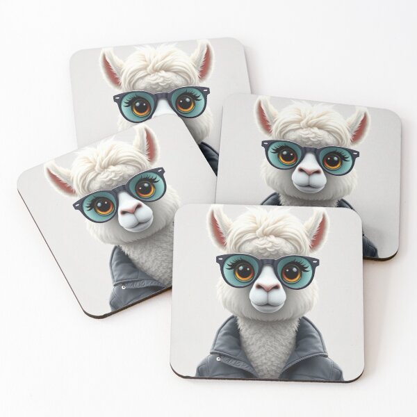 Item preview, Cute Llama Wearing Jacket and Glasses Vector Illustration designed and sold by hjian8219.