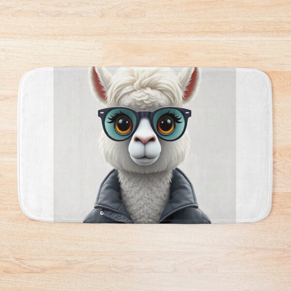 Item preview, Cute Llama Wearing Jacket and Glasses Vector Illustration designed and sold by hjian8219.