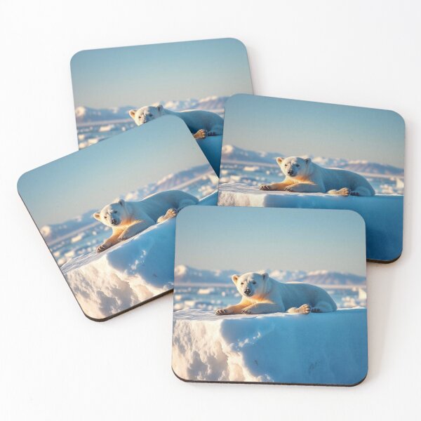 Item preview,  Cute Polar Bear Laying on Iceberg Vector Illustration designed and sold by hjian8219.