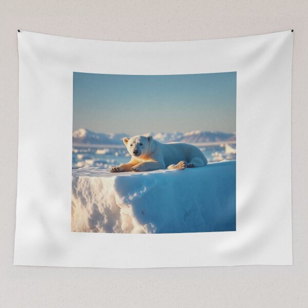 Item preview,  Cute Polar Bear Laying on Iceberg Vector Illustration designed and sold by hjian8219.