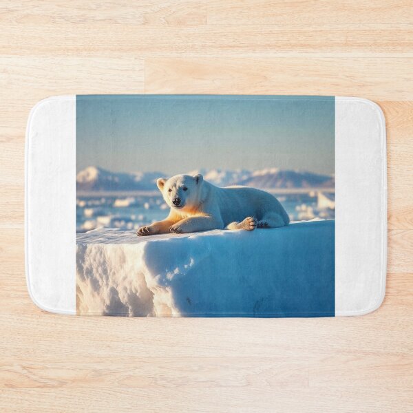 Item preview,  Cute Polar Bear Laying on Iceberg Vector Illustration designed and sold by hjian8219.