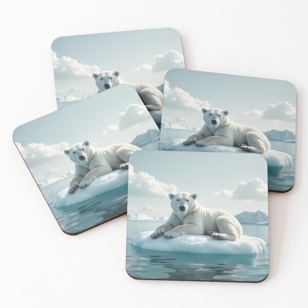 Item preview, Cute Polar Bear Laying on Iceberg Vector Illustration designed and sold by hjian8219.
