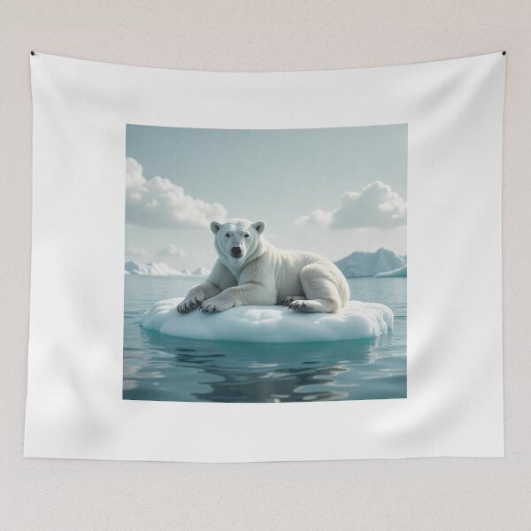 Item preview, Cute Polar Bear Laying on Iceberg Vector Illustration designed and sold by hjian8219.