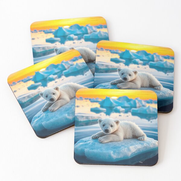 Item preview, Cute Polar Bear Laying on Iceberg Vector Illustration designed and sold by hjian8219.
