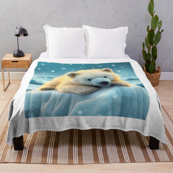 Item preview,  Cute Polar Bear Laying on Iceberg Vector Illustration designed and sold by hjian8219.