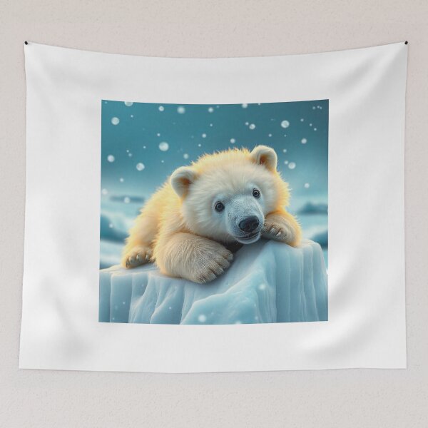 Item preview,  Cute Polar Bear Laying on Iceberg Vector Illustration designed and sold by hjian8219.