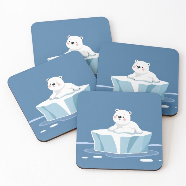 Item preview,  Cute Polar Bear Laying on Iceberg Vector Illustration designed and sold by hjian8219.